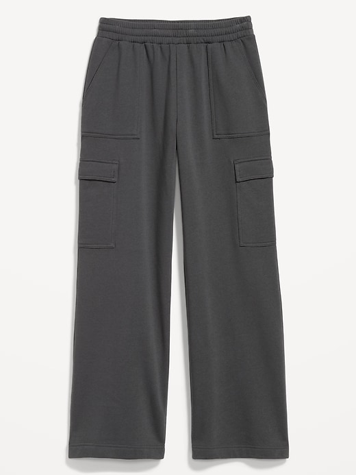Image number 7 showing, High-Waisted SoComfy Cargo Wide-Leg Sweatpants