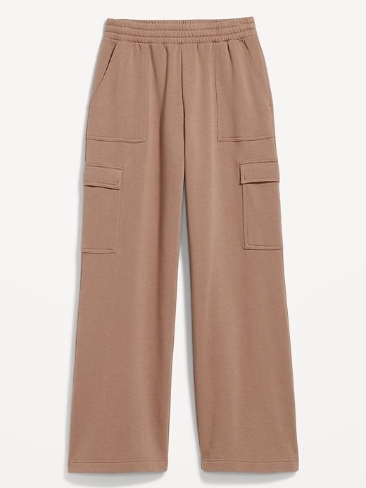 Image number 4 showing, High-Waisted SoComfy Cargo Wide-Leg Sweatpants