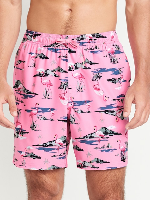 Printed Swim Trunks -- 7-inch inseam - Multi