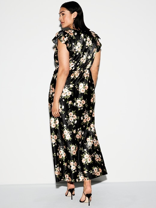 Image number 10 showing, The Occasion by Old Navy Flutter-Sleeve Satin Maxi Dress