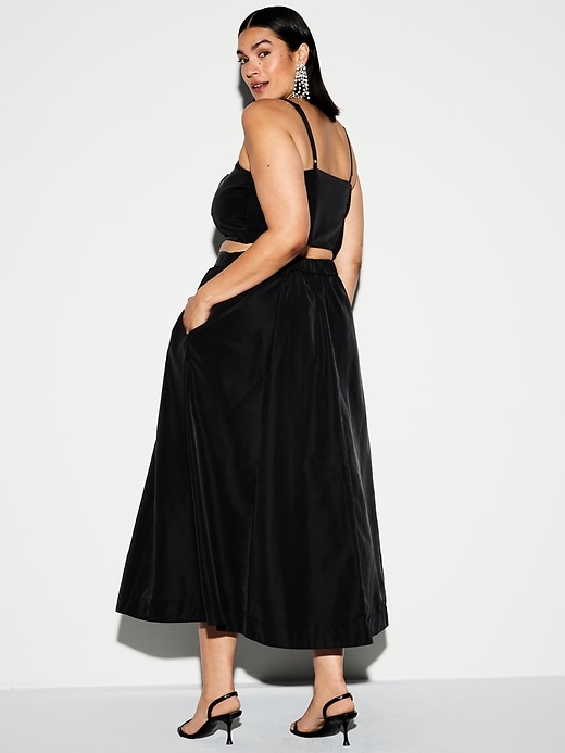 Image number 10 showing, The Occasion by Old Navy High-Waisted Taffeta Midi Skirt
