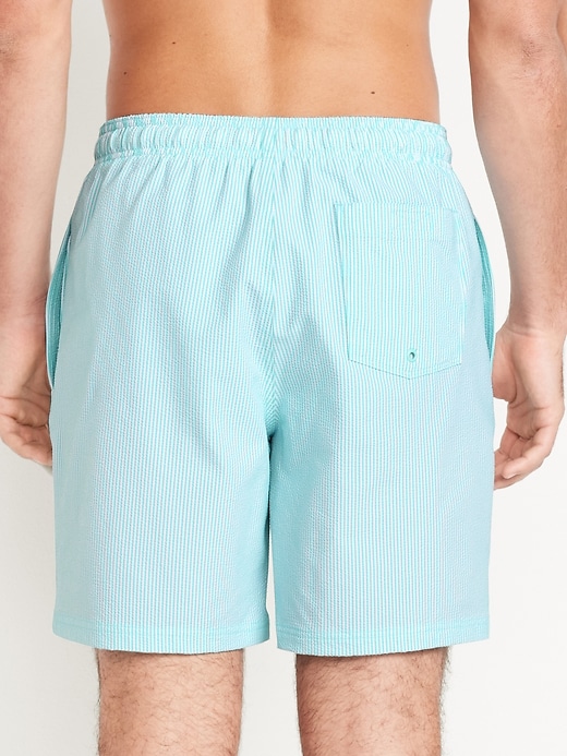 Image number 2 showing, Seersucker Swim Trunks -- 7-inch inseam