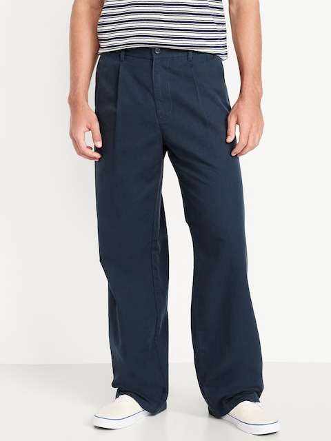 Pantalon chino coupe généreuse à plis