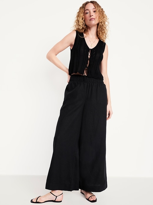 Image number 8 showing, Sleeveless Crochet Tie-Front Top