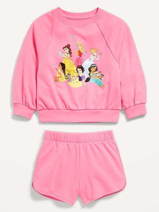 View large product image 2 of 2. Disney© French-Terry Graphic Sweatshirt and Shorts Set for Toddler Girls