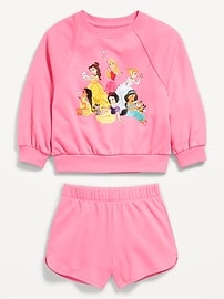 Image number 2 showing, Disney© French-Terry Graphic Sweatshirt and Shorts Set for Toddler Girls