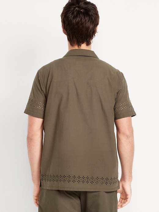 Image number 2 showing, Short-Sleeve Eyelet Camp Shirt