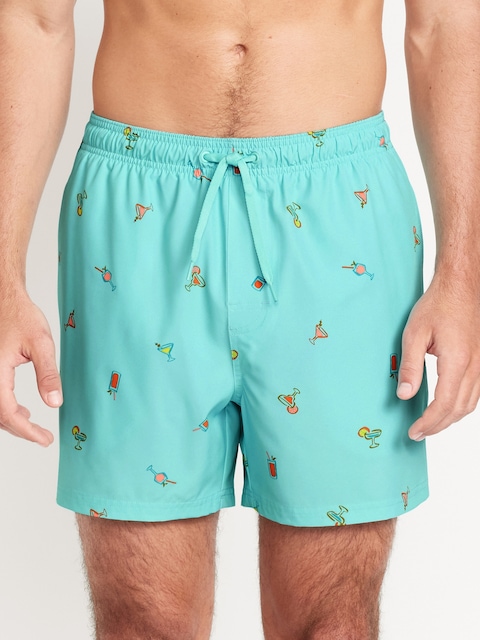 Printed Swim Trunks -- 5-inch inseam