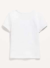 View large product image 3 of 4. Short-Sleeve Pointelle-Knit Top for Girls