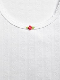 View large product image 4 of 4. Short-Sleeve Pointelle-Knit Top for Girls