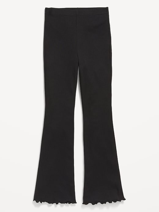 View large product image 1 of 2. High-Waisted Ribbed Flared Leggings for Girls