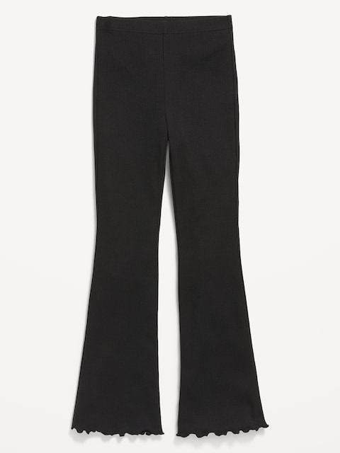 Legging évasé côtelé à taille haute pour fille