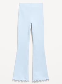 View large product image 4 of 4. High-Waisted Ribbed Flared Leggings for Girls