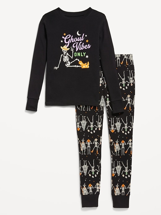 View large product image 1 of 3. Gender-Neutral Snug-Fit Graphic Pajama Set for Kids