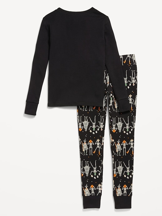 View large product image 2 of 3. Gender-Neutral Snug-Fit Graphic Pajama Set for Kids