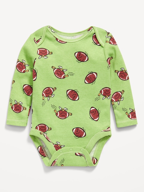Printed Long-Sleeve Bodysuit for Baby - Green