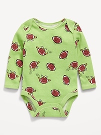 Image number 1 showing, Printed Long-Sleeve Bodysuit for Baby