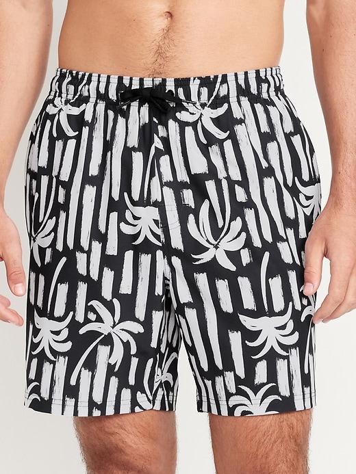 Image number 1 showing, Printed Swim Trunks -- 7-inch inseam