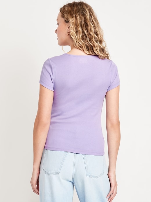 Image number 2 showing, Ribbed Square-Neck T-Shirt