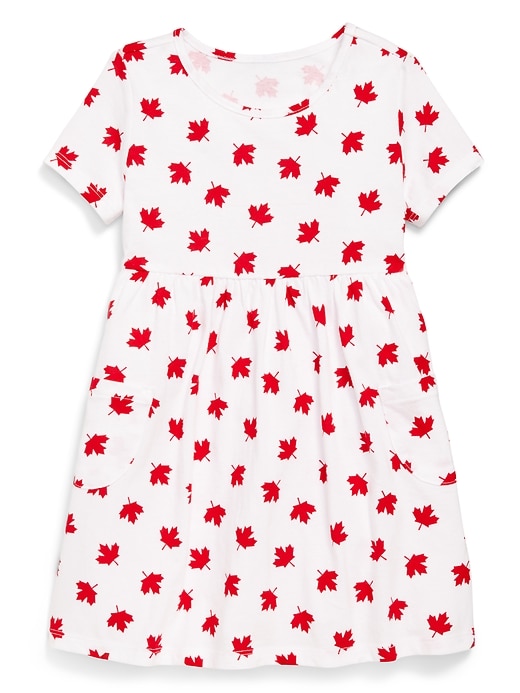 View large product image 1 of 1. Printed Jersey-Knit Short-Sleeve Dress for Toddler Girls