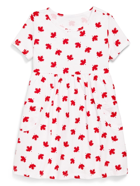 Printed Jersey-Knit Short-Sleeve Dress for Toddler Girls