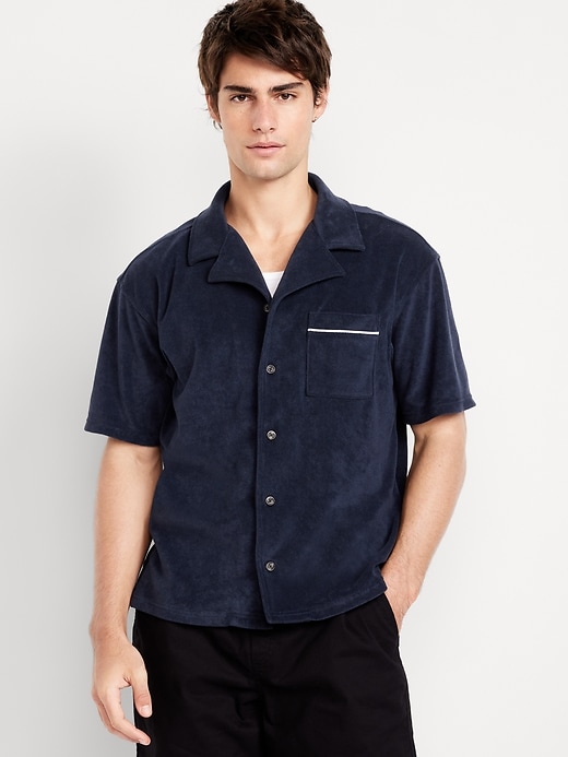 Image number 1 showing, Short-Sleeve Cropped Terry Shirt