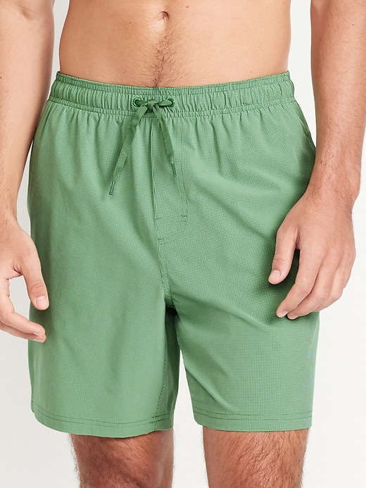 Image number 1 showing, Gingham Swim Trunks -- 7-inch inseam