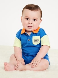 Image number 1 showing, Printed Polo Shirt and Shorts Set for Baby