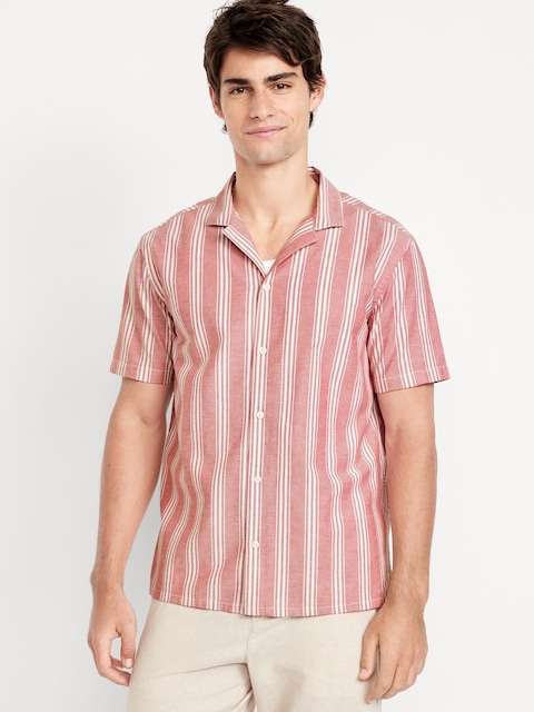 Chemise oxford de vacances à manches courtes et à rayures