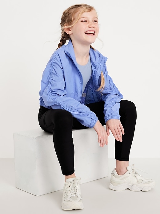Image number 3 showing, High-Waisted PowerSoft 7/8-Length Side-Pocket Leggings for Girls