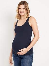 Image number 1 showing, Maternity Scoop-Neck Ribbed Tank Top