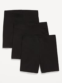 Image number 1 showing, High-Waisted Biker Shorts 3-Pack -- 6-inch inseam