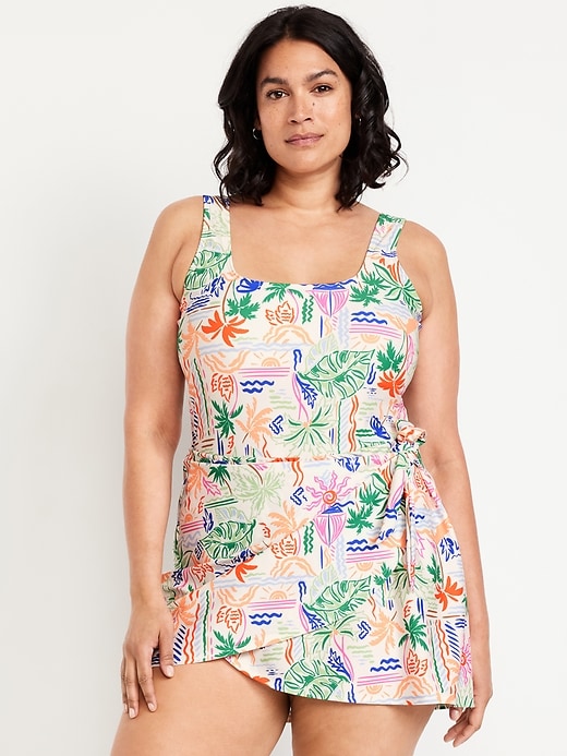 Image number 7 showing, Matte Side-Tie Swim Dress