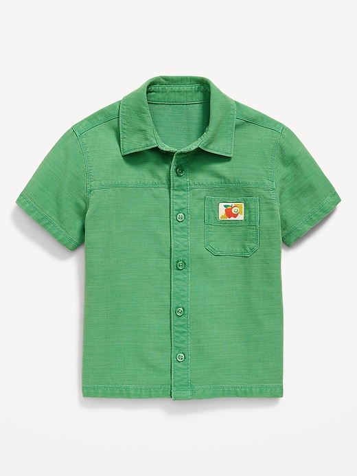 View large product image 1 of 2. Short-Sleeve Utility Pocket Shirt for Toddler Boys