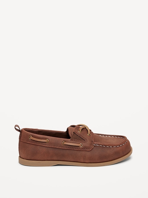 L'image numéro 4 présente Chaussures de bateau en similicuir pour garçon