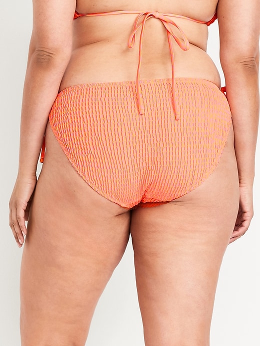 Image number 8 showing, Mid-Rise Textured String Bikini Swim Bottoms