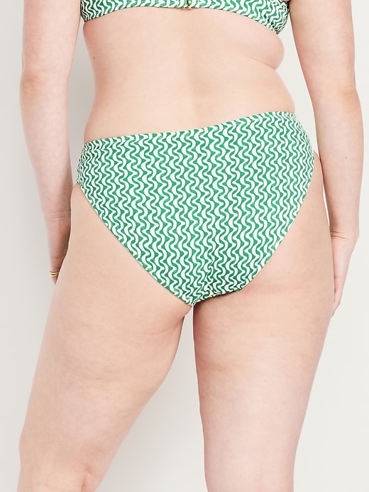 Image number 6 showing, Mid-Rise Textured Bikini Swim Bottoms