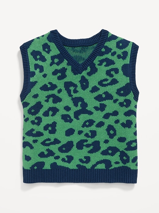 View large product image 1 of 2. Printed Oversized Sweater Vest for Toddler Boys