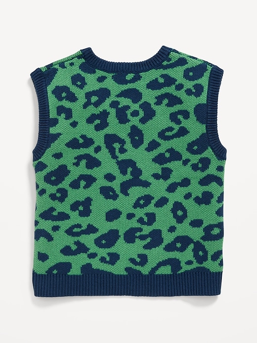 View large product image 2 of 2. Printed Oversized Sweater Vest for Toddler Boys
