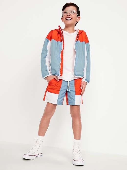 Image number 3 showing, Water-Resistant Windbreaker Shorts for Boys