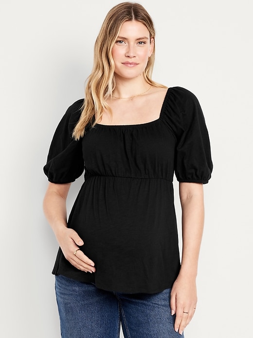 Image number 1 showing, Maternity Puff Sleeve Top