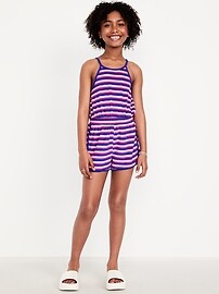 Image number 1 showing, Waist-Defined Terry Romper for Girls