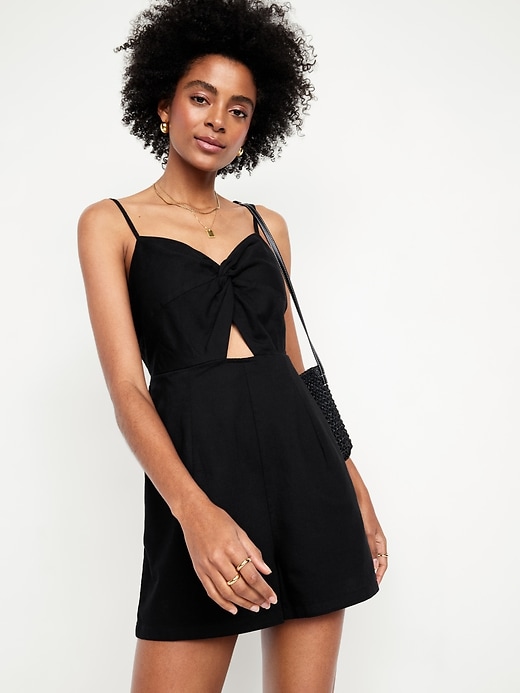 Image number 3 showing, Fit & Flare Twist-Front Cami Romper