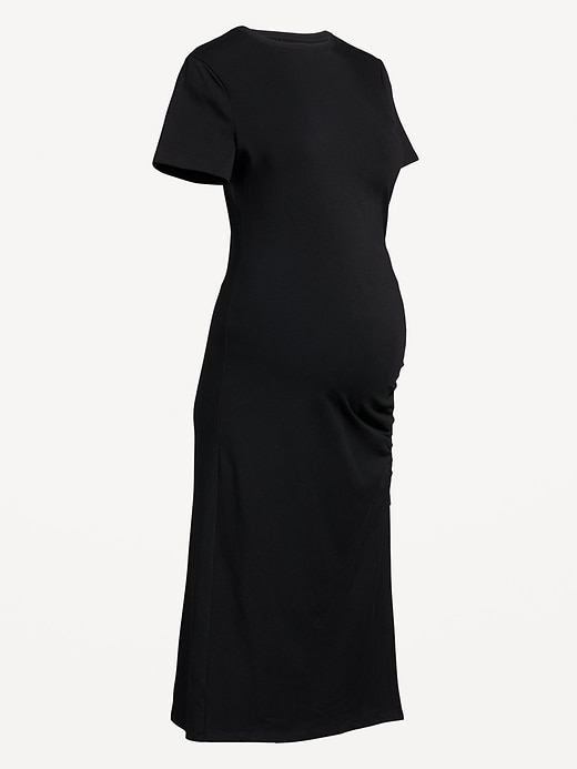 View large product image 2 of 2. Maternity Short-Sleeve Ruched Dress