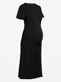 Image number 2 showing, Maternity Short-Sleeve Ruched Dress