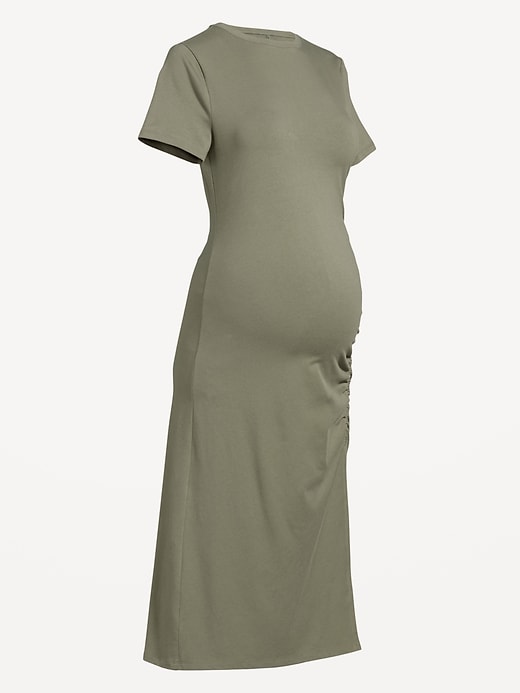 View large product image 2 of 2. Maternity Short-Sleeve Ruched Dress