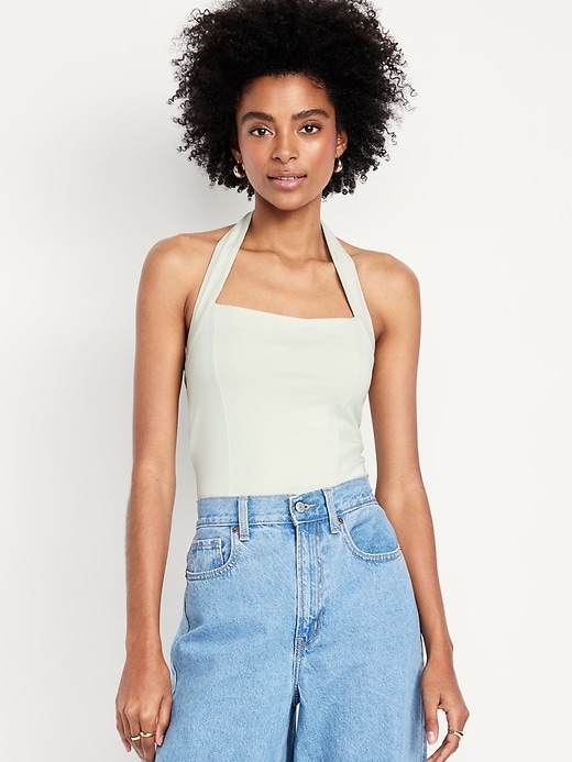 Image number 1 showing, Double-Layer Halter Top