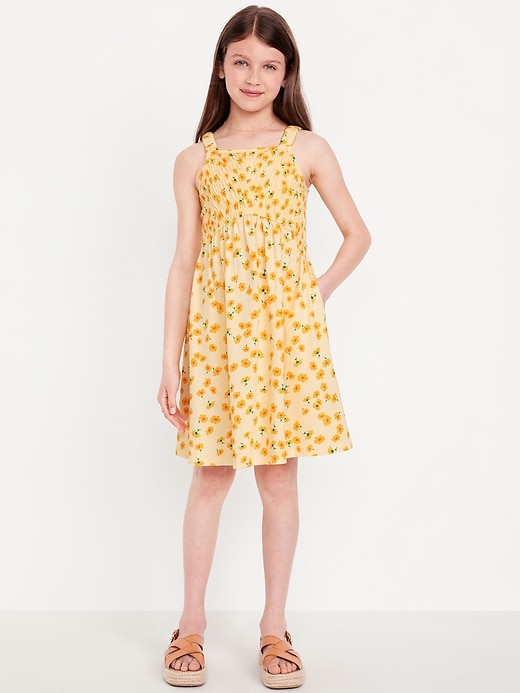 View large product image 1 of 2. Fit & Flare Sleeveless Smocked Dress for Girls