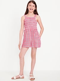 Image number 1 showing, Sleeveless Smocked Romper for Girls