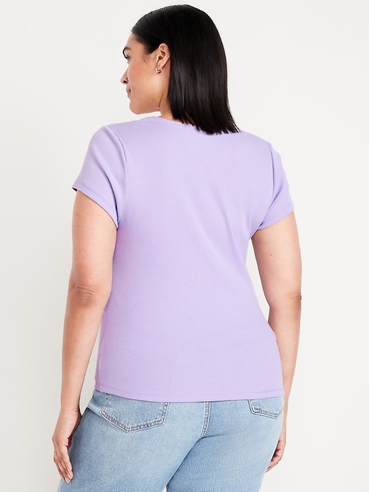 Image number 7 showing, Ribbed Square-Neck T-Shirt